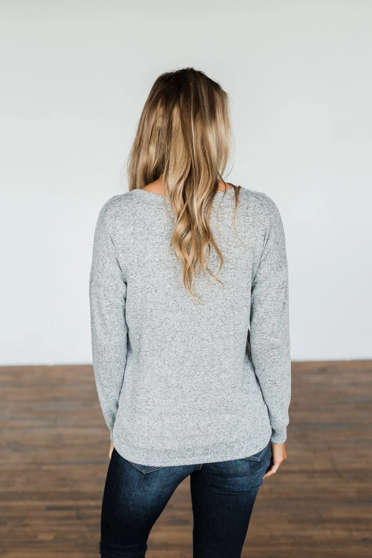 Heather Grey Everywhere We Will Go Long Sleeve Top