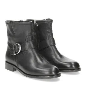 Nala11 Black Leather Ankle Boot - Al Siletto | Al Siletto