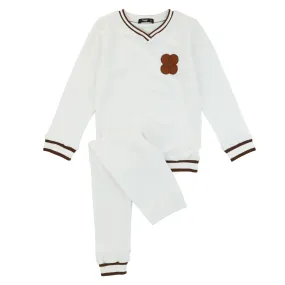 Ivory Noggi Copper Emblem and Trim Loungewear Set