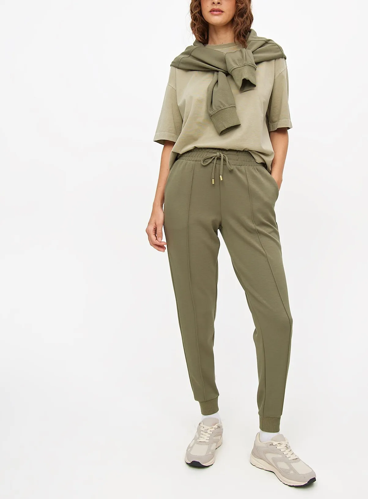 Khaki XXL Tapered Leg Jogger Pants by Tu