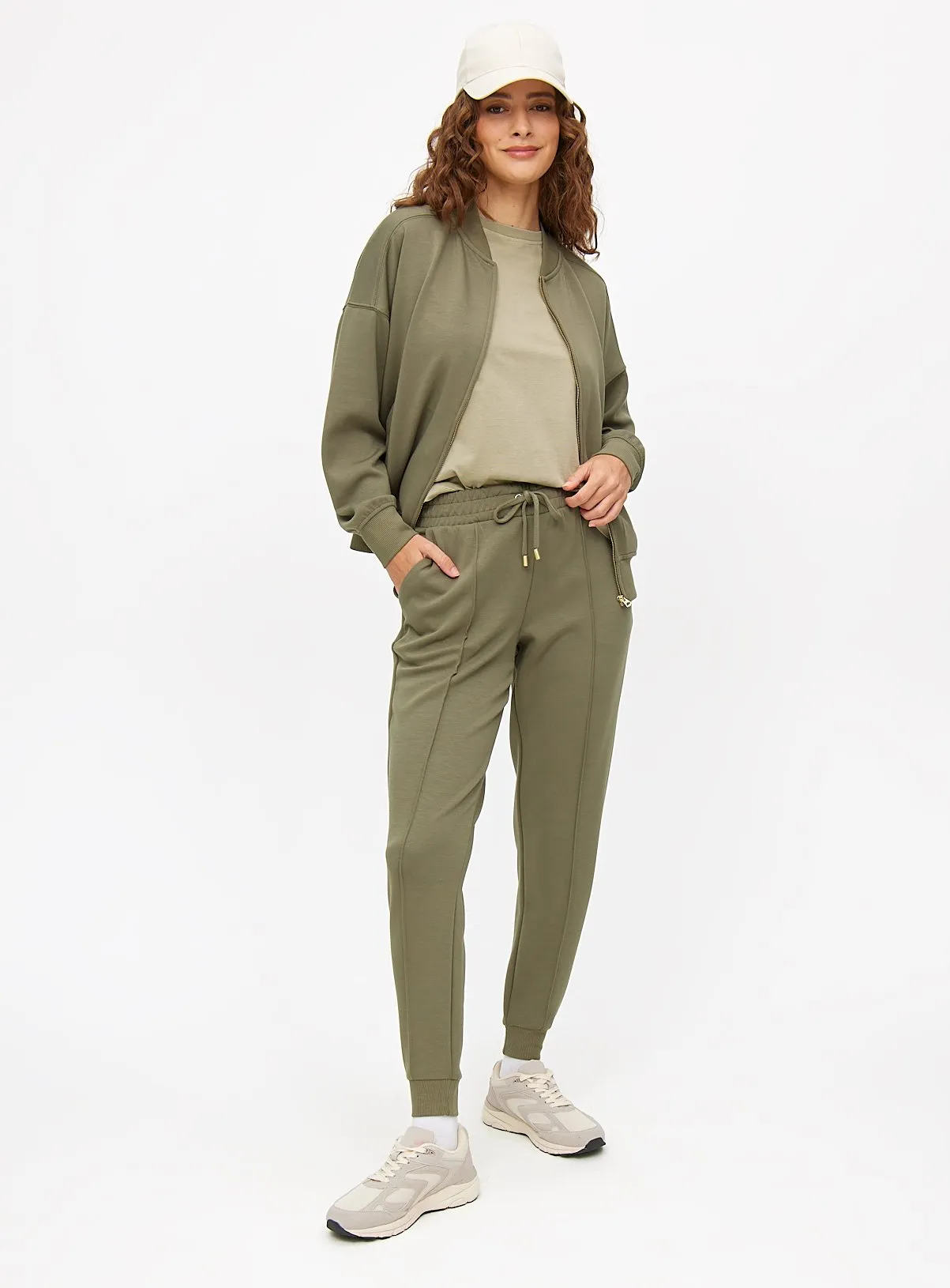 Khaki XXL Tapered Leg Jogger Pants by Tu