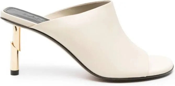 Neutrals 75mm Lanvin Sequence Leather Mules