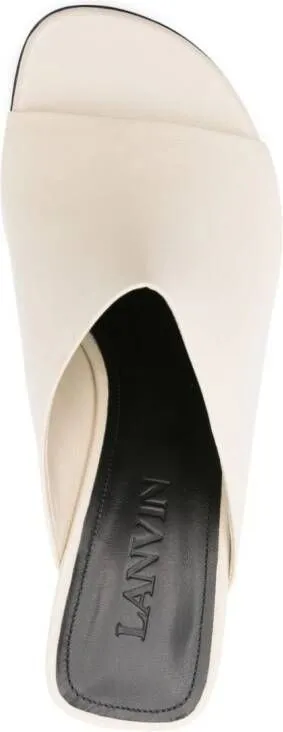 Neutrals 75mm Lanvin Sequence Leather Mules