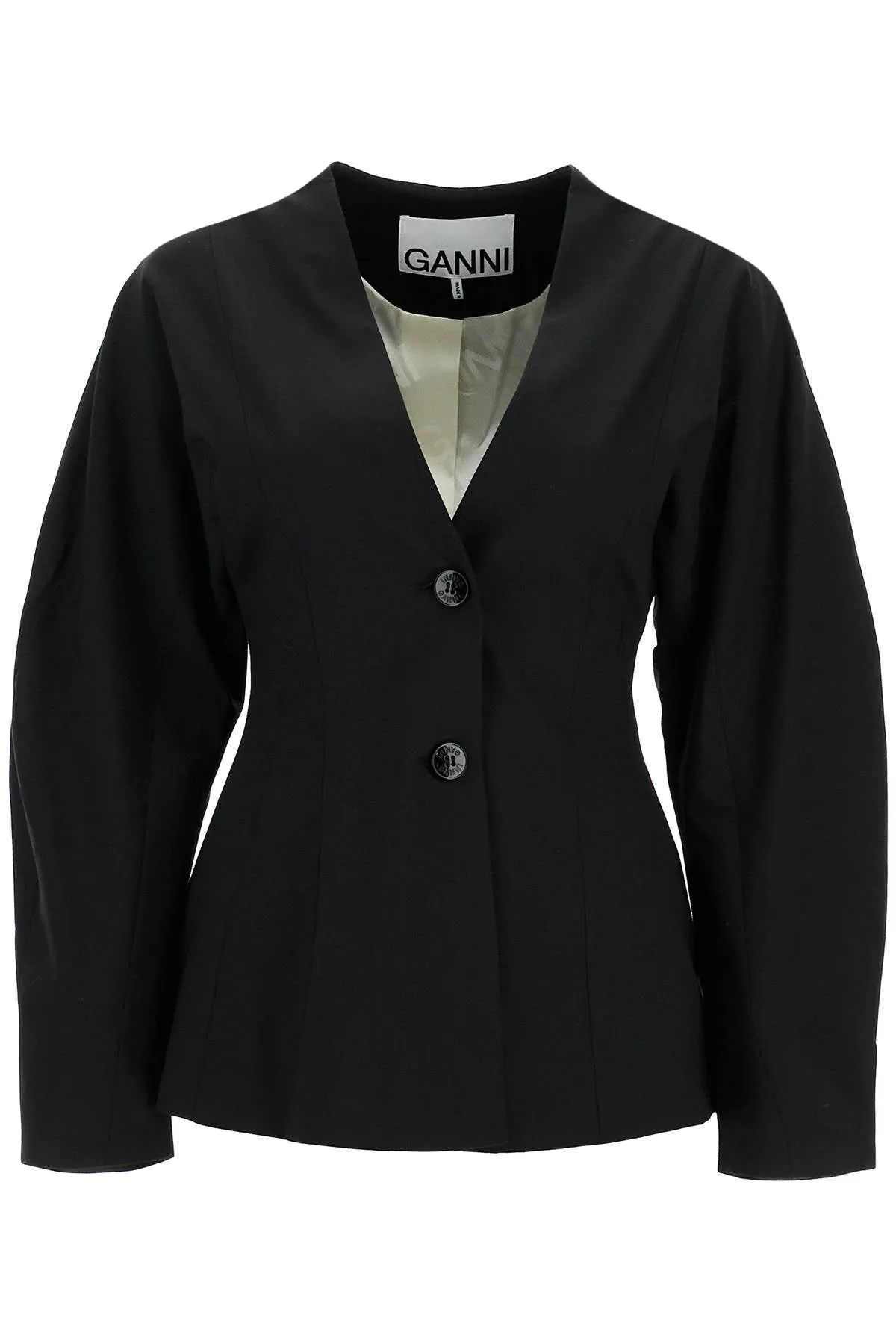 black fitted lightweight jacket