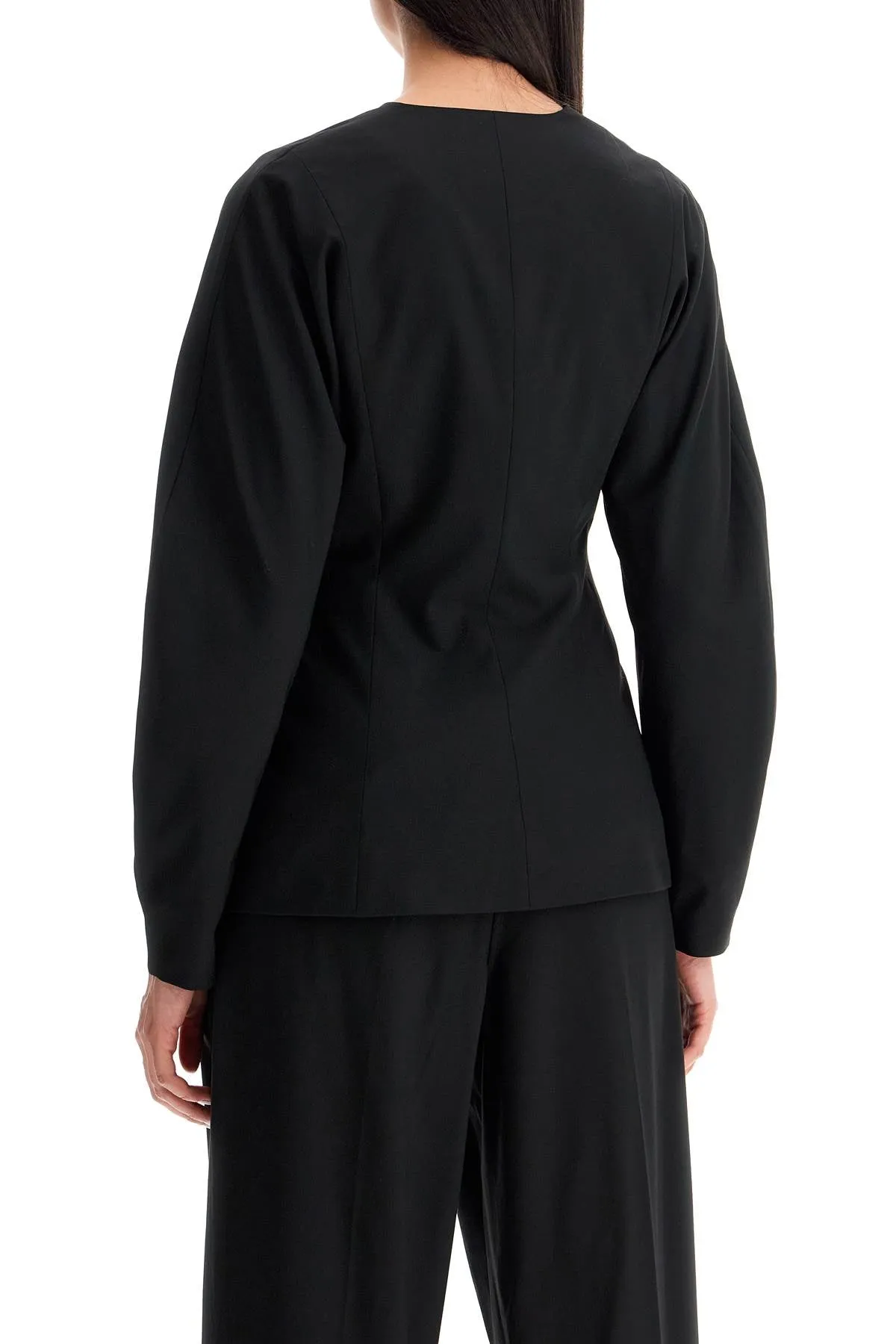 black fitted lightweight jacket