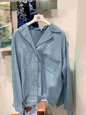 Casual Denim Long Sleeves Cotton Office