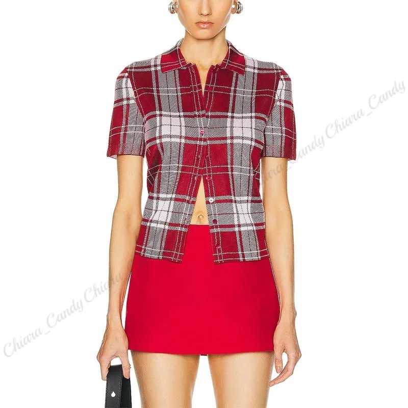 Tartan Silk Short Sleeves Party Style Shirt by LOEWE