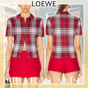 Tartan Silk Short Sleeves Party Style Shirt by LOEWE