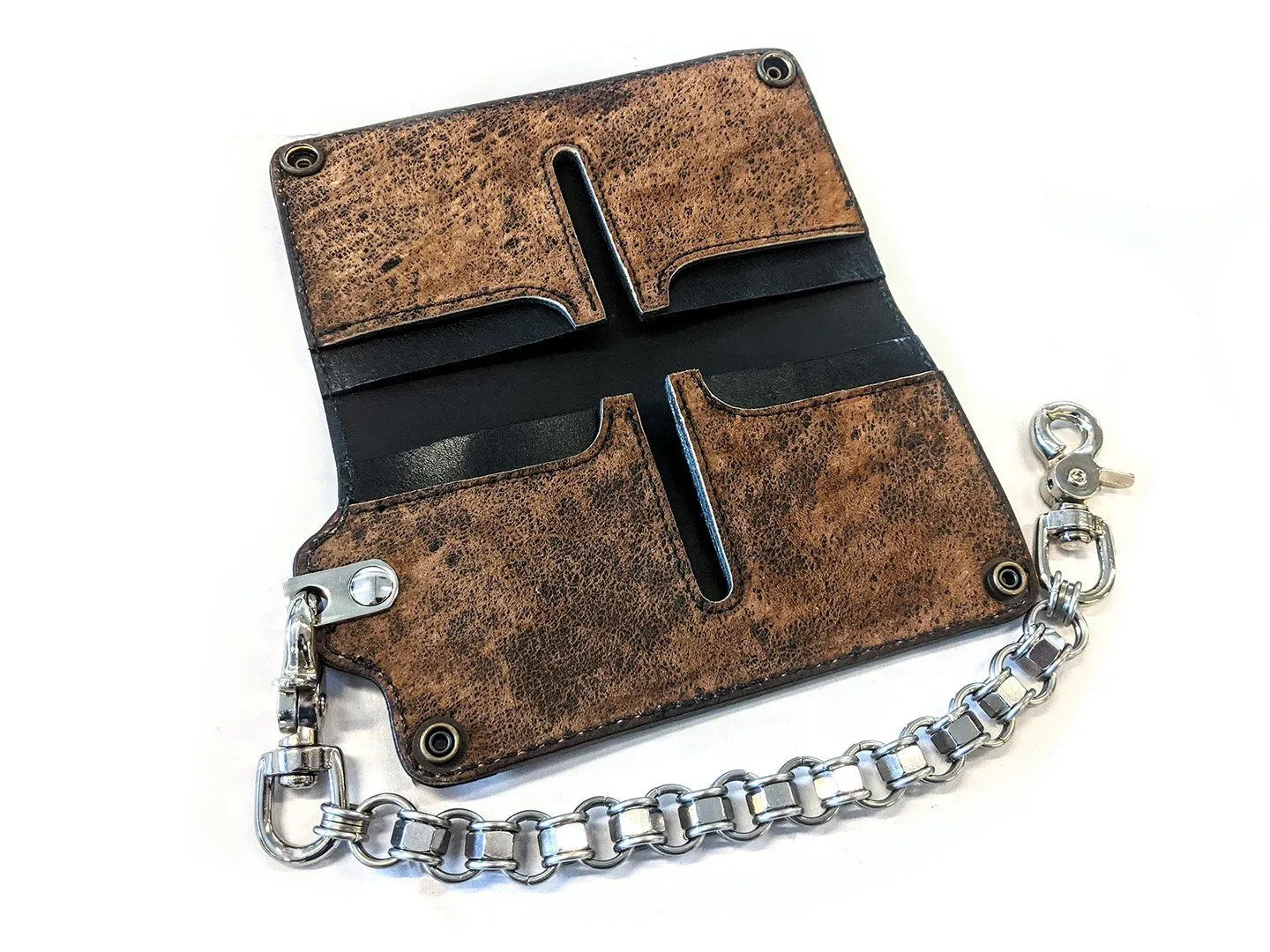 Long Biker Leather Chain Wallet G4 Fallout