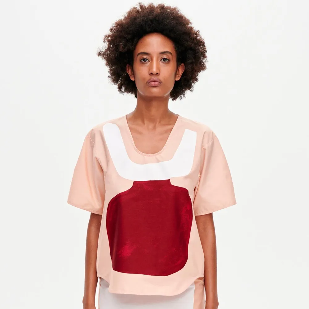 Casual Cotton Short-Sleeve Office Style by marimekko