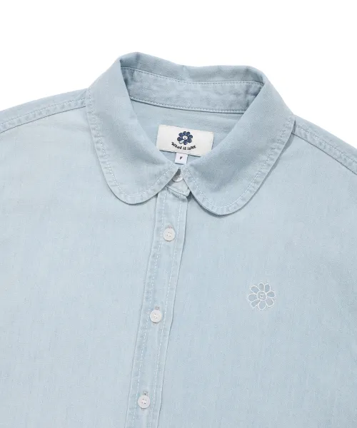 Mark Gonzales Men's Denim Shirt with Flory Embroidery