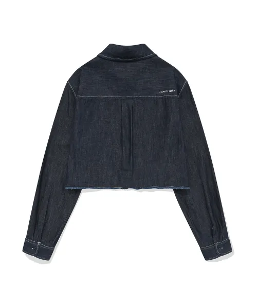 Mark Gonzales Men's Denim Shirt with Flory Embroidery