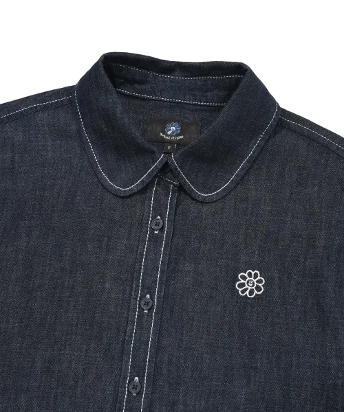 Mark Gonzales Men's Denim Shirt with Flory Embroidery