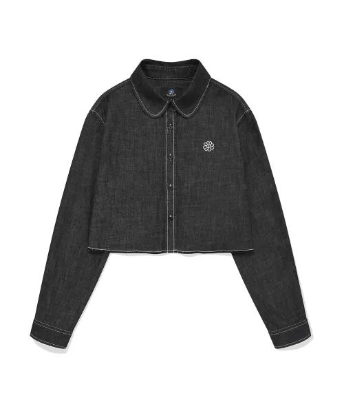 Mark Gonzales Men's Denim Shirt with Flory Embroidery