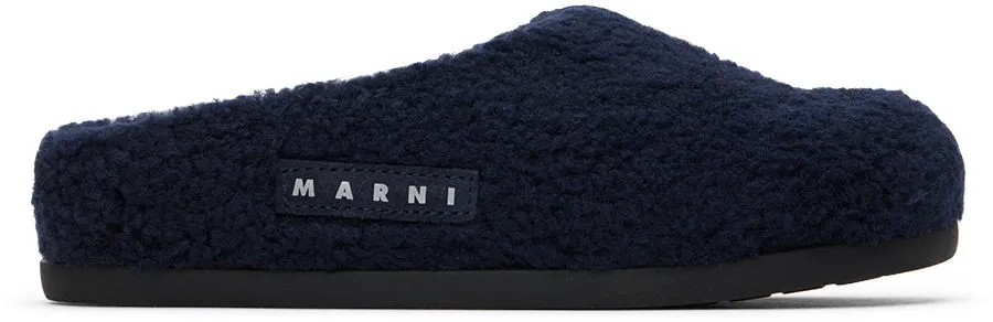 Marni Kids Navy Fussbett Sabot Mules