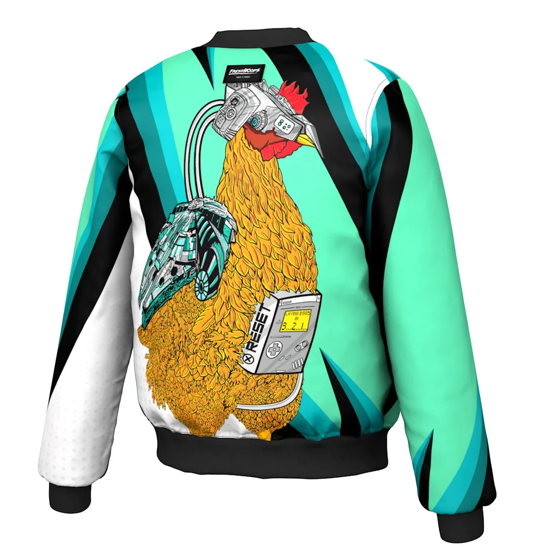 Futuristic Rooster Bomber Jacket