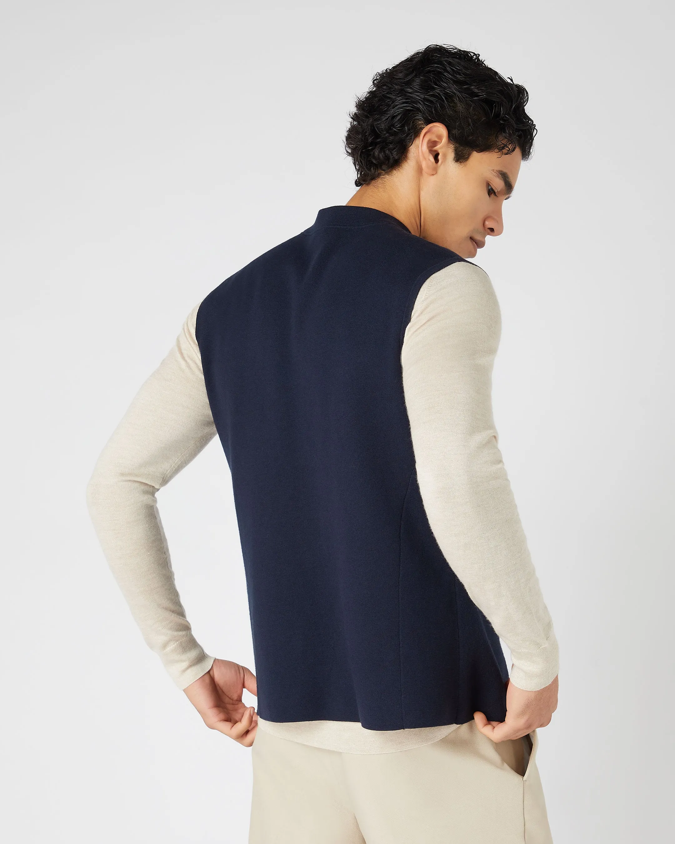 Men's Navy Blue Cashmere Gilet