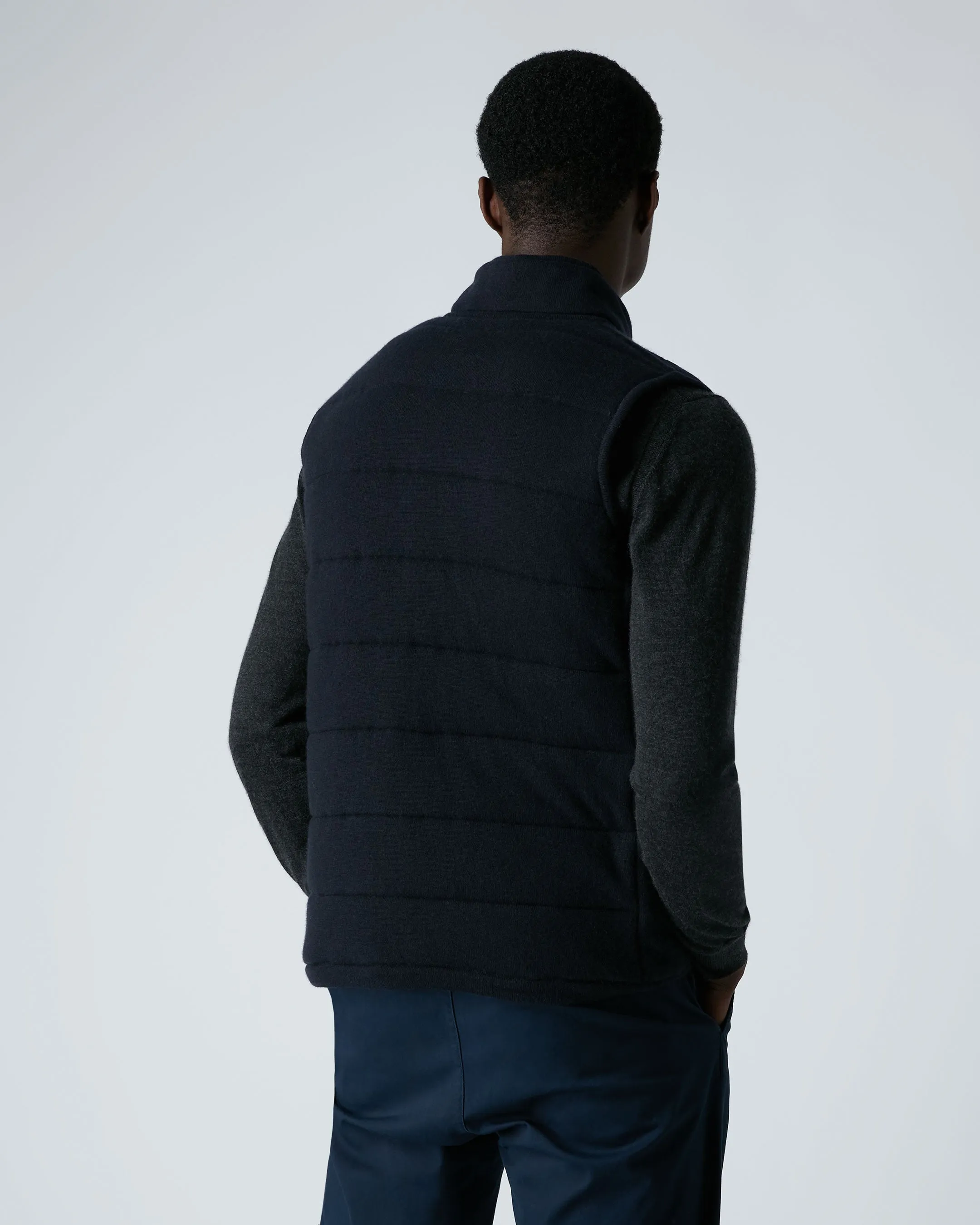 Navy Blue Cashmere Gilet for Men