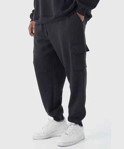 Mens Plus Regular Fit Cargo Sweatpants