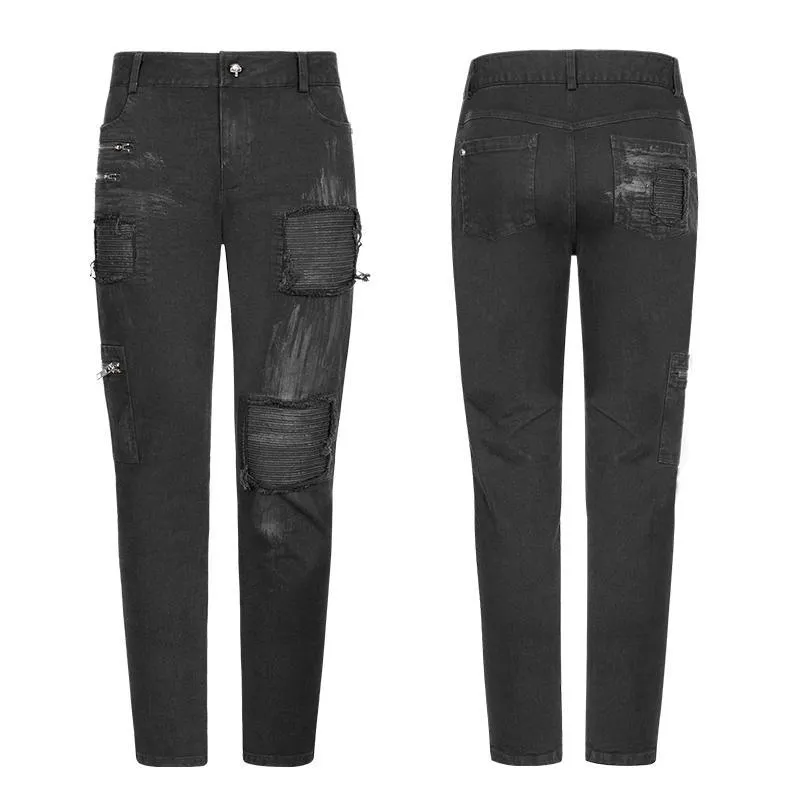 Men's Punk Ripped Jeans