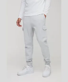 Mens Slim Fit Interlock Cargo Sweatpants