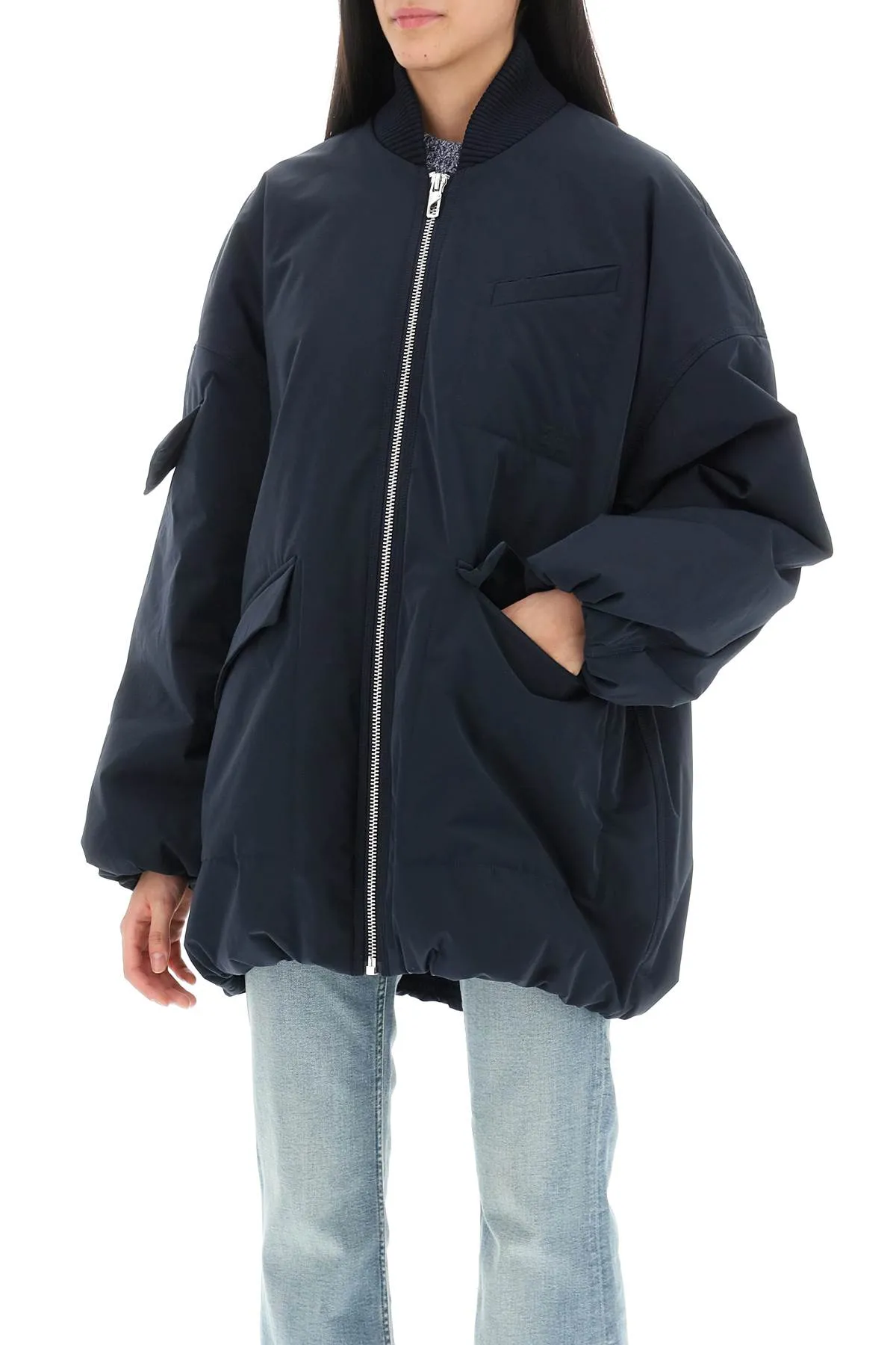 Oversized Midi Bomber Jacket