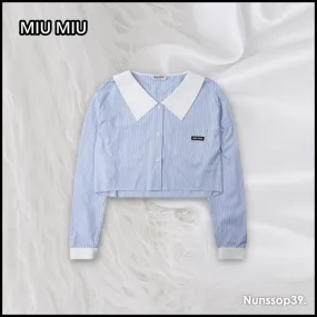 MiuMiu Women's Street Style Long Sleeve Party Shirt