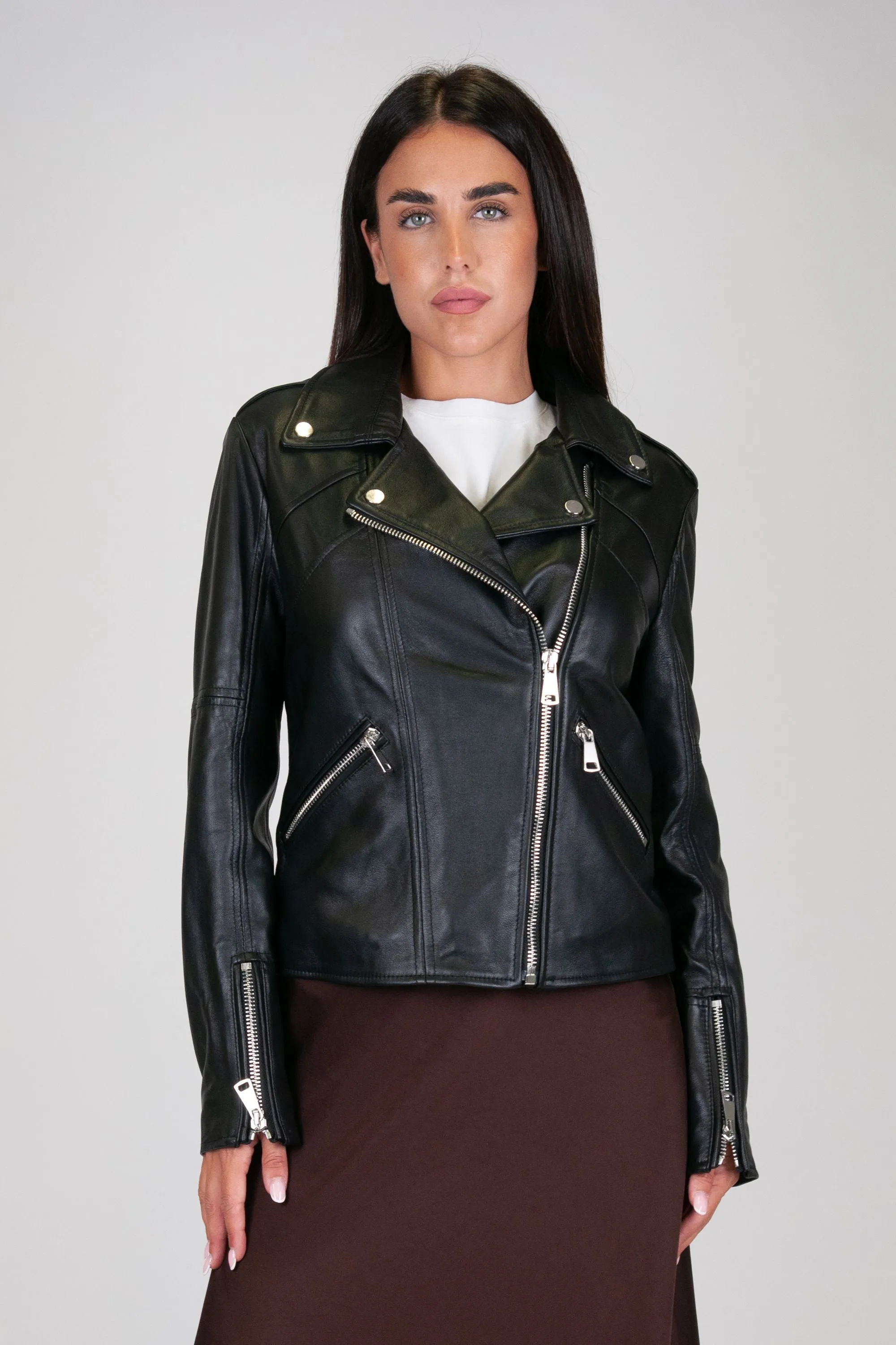 Motel - 100% Genuine Leather Biker Jacket