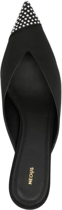 NEOUS Macondo rhinestone mules Black 40mm