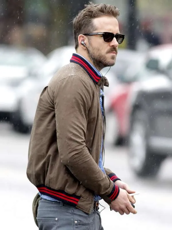 New American Jackets Ryan Reynolds Brown Bomber Jacket