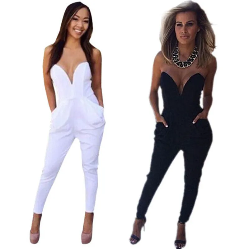 V Neck Sleeveless Jumpsuit for Women