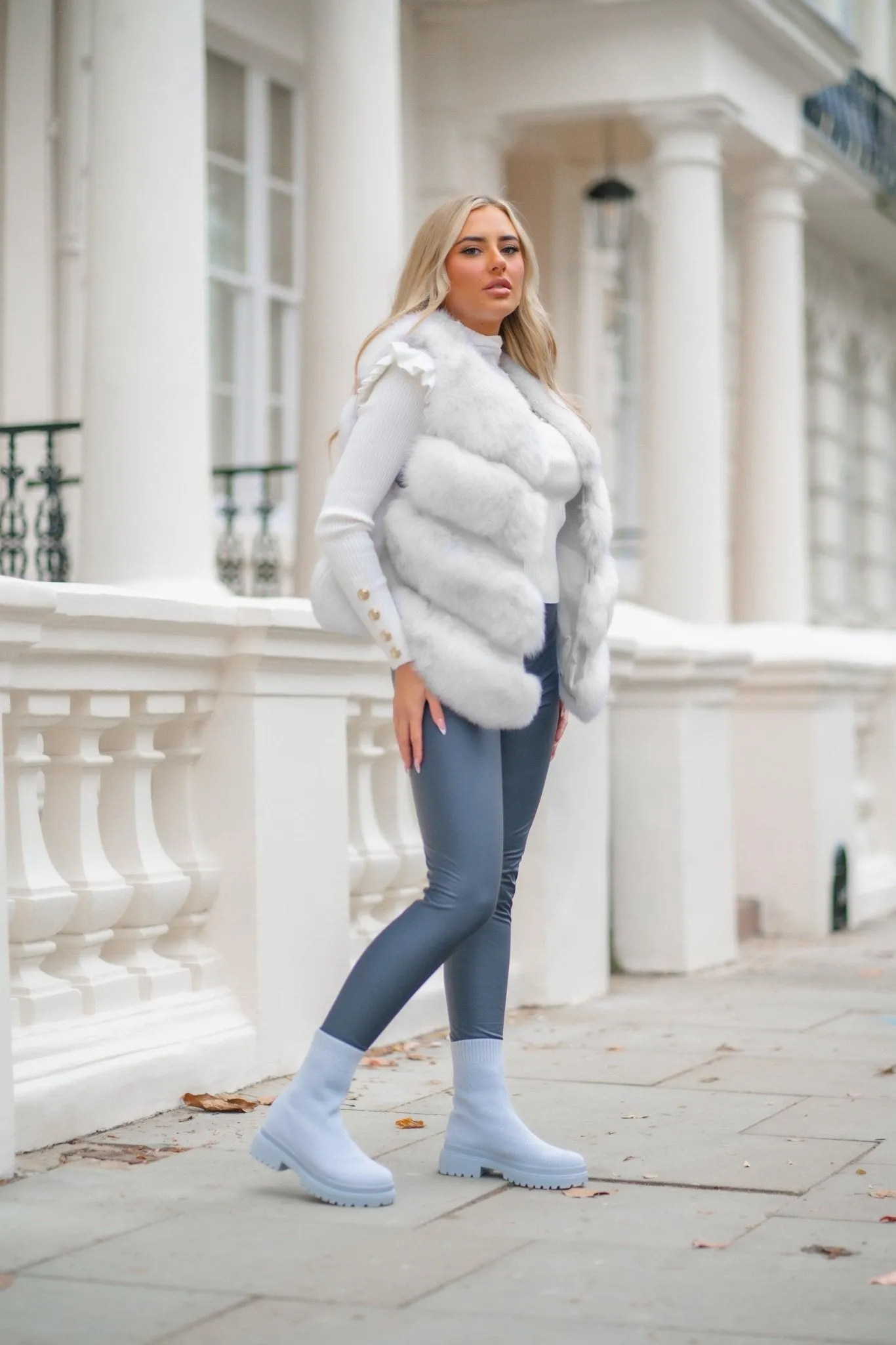 White Fur Gilet