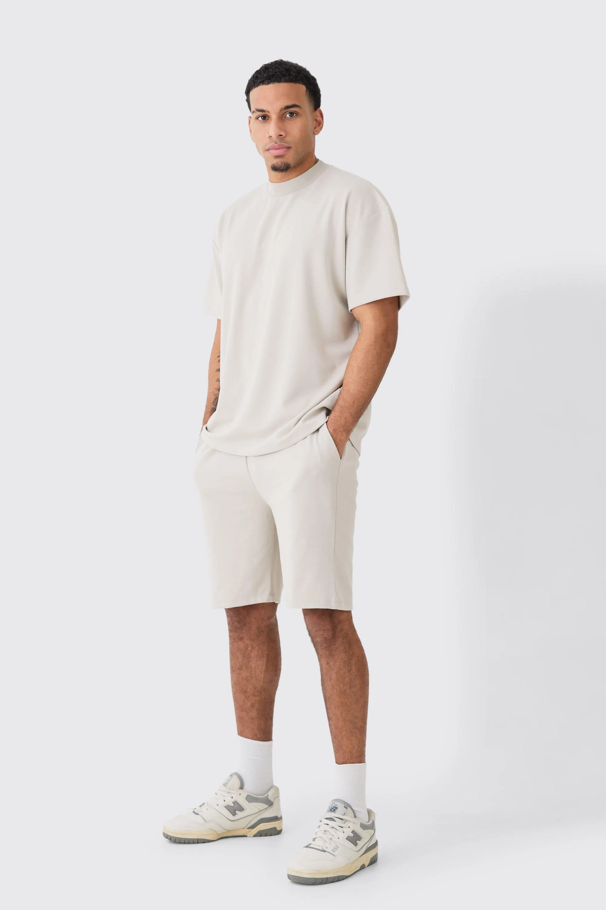 Oversized Super Heavyweight T-shirt & Shorts Set | boohooMAN