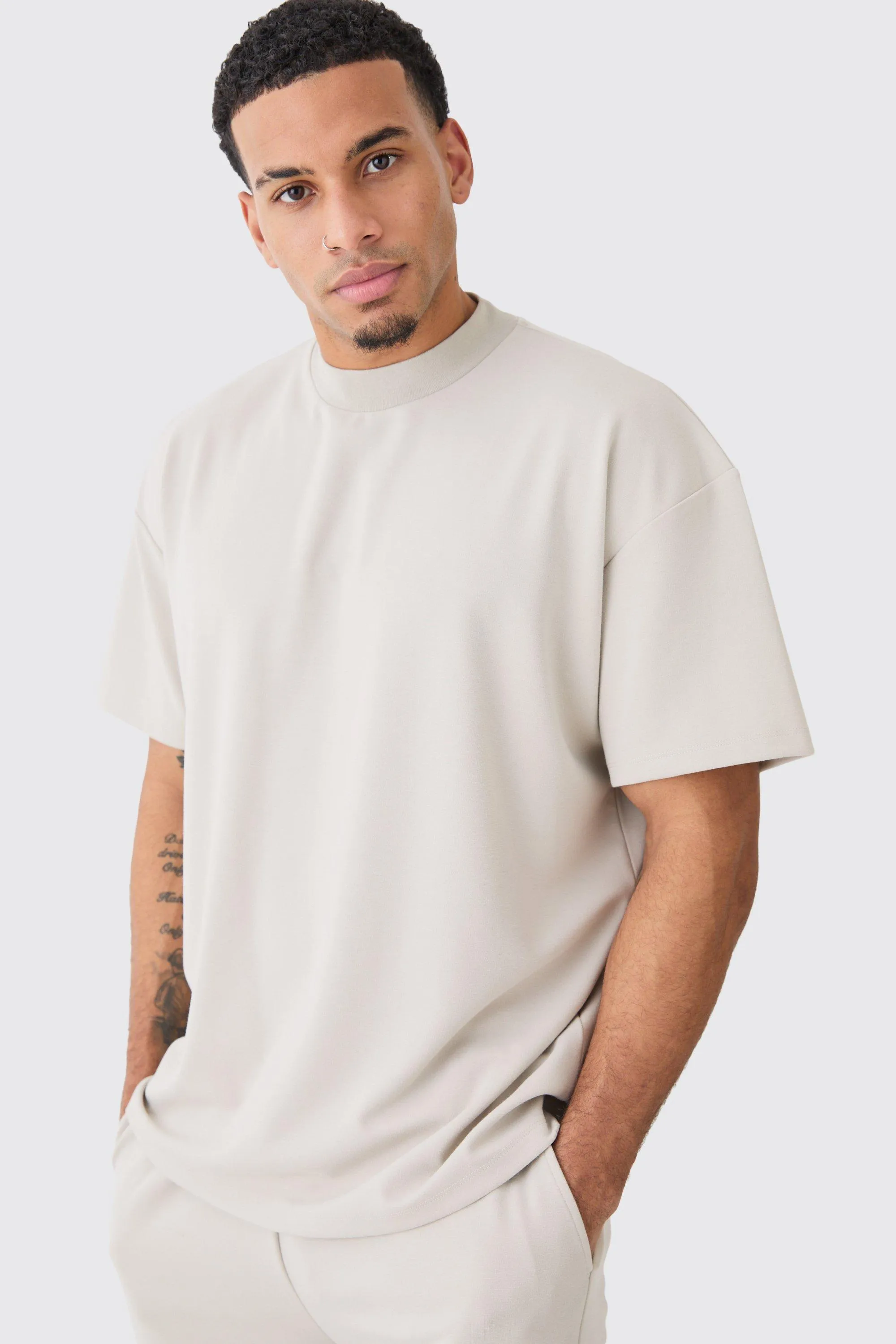 Oversized Super Heavyweight T-shirt & Shorts Set | boohooMAN