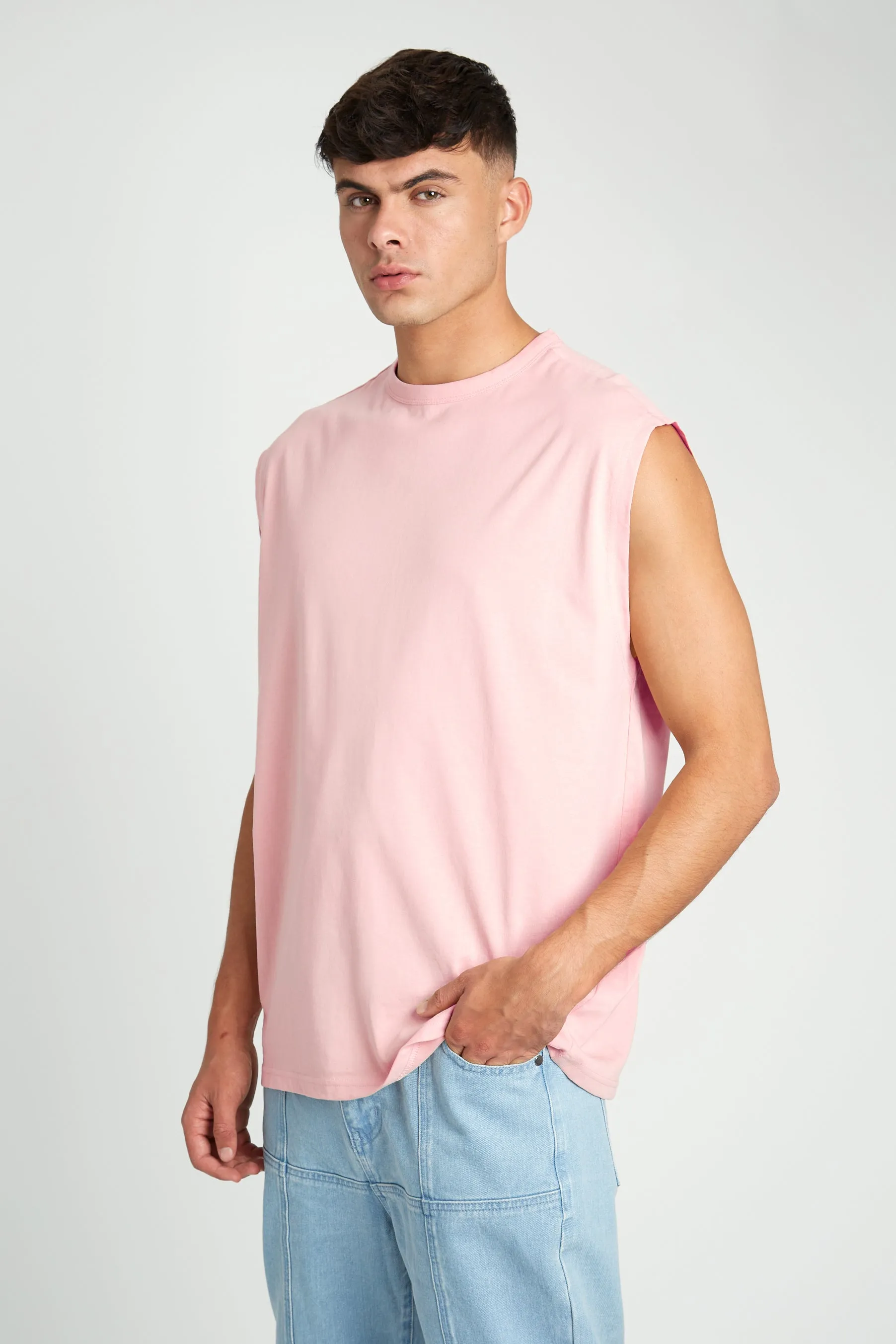 Blue, Pink, Stone Oversized Sleeveless T-Shirt Multipack