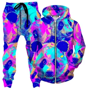 Panda Melt Zip-Up Hoodie Joggers Combo and