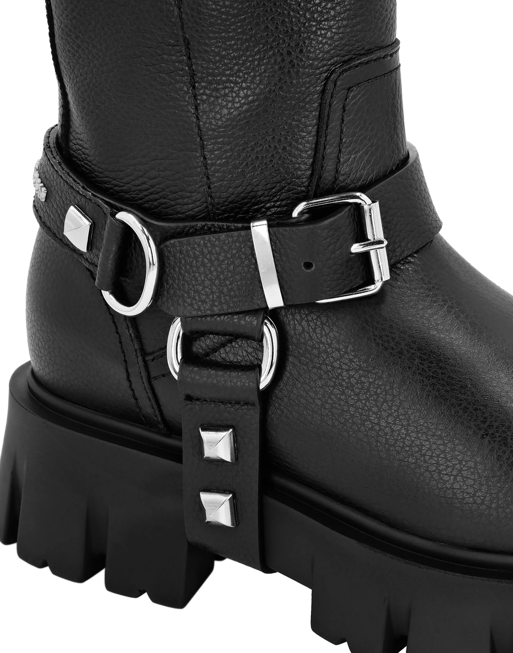 PHILIPP PLEIN Leather Boots with Studs