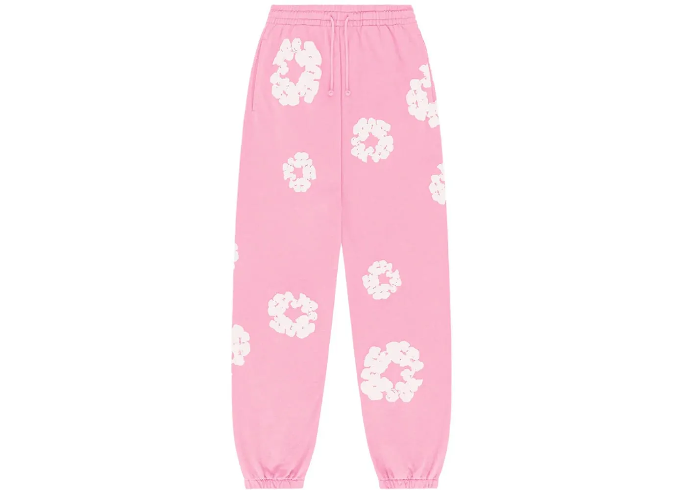 Cotton Wreath Sweatpants in Pink