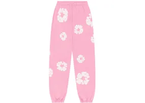 Cotton Wreath Sweatpants in Pink