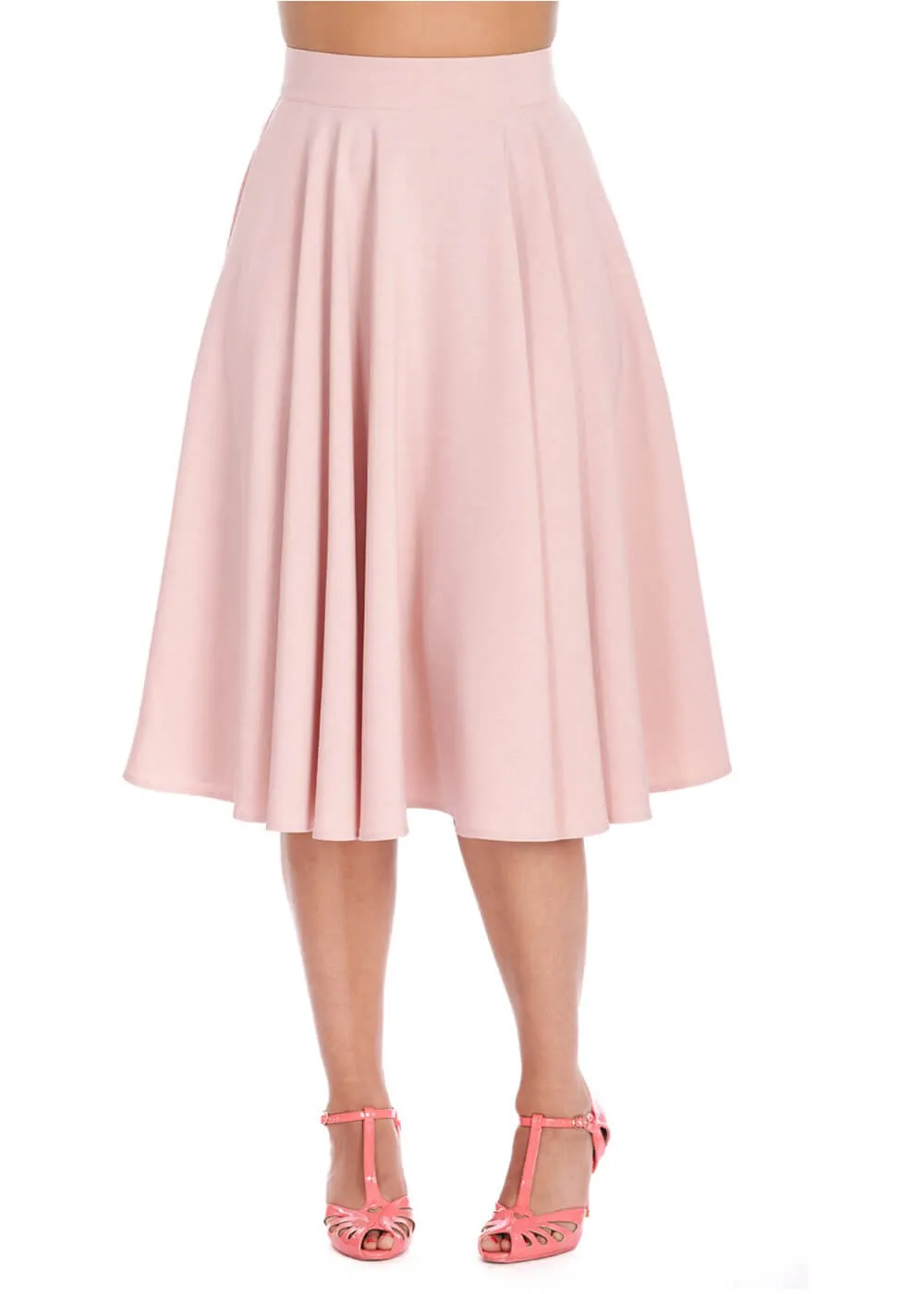 Banned Dance & Sway Retro Style Pink Swing Skirt