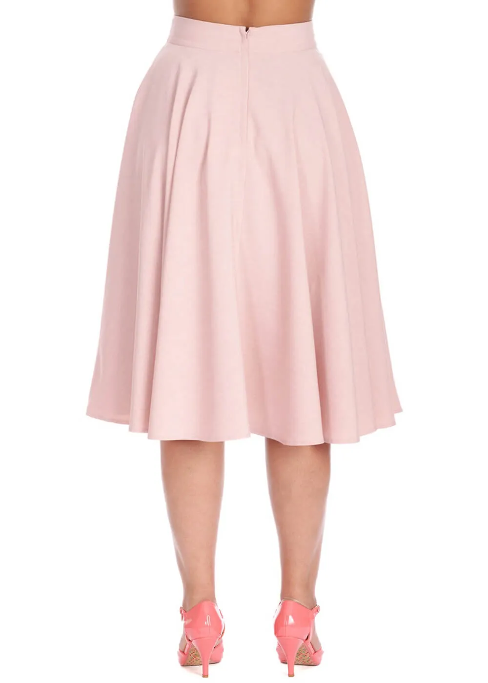 Banned Dance & Sway Retro Style Pink Swing Skirt