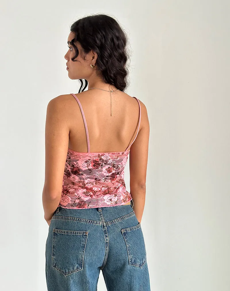 Pink Floral Bloom Magita Top