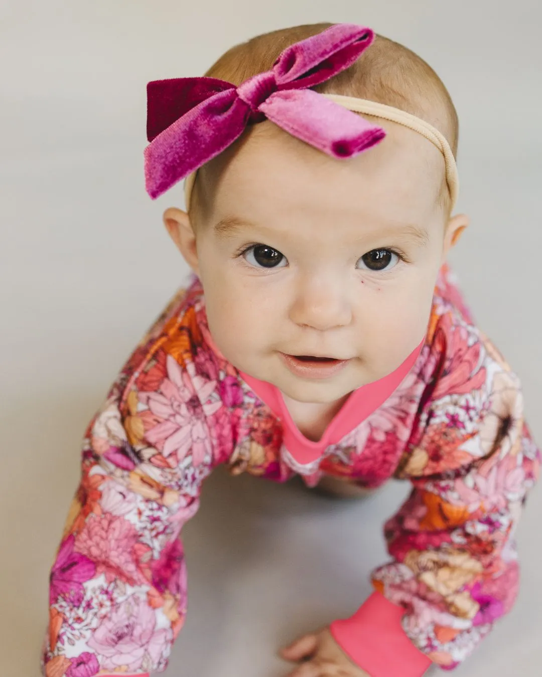 Pink Flowers Adorned Bubble Romper