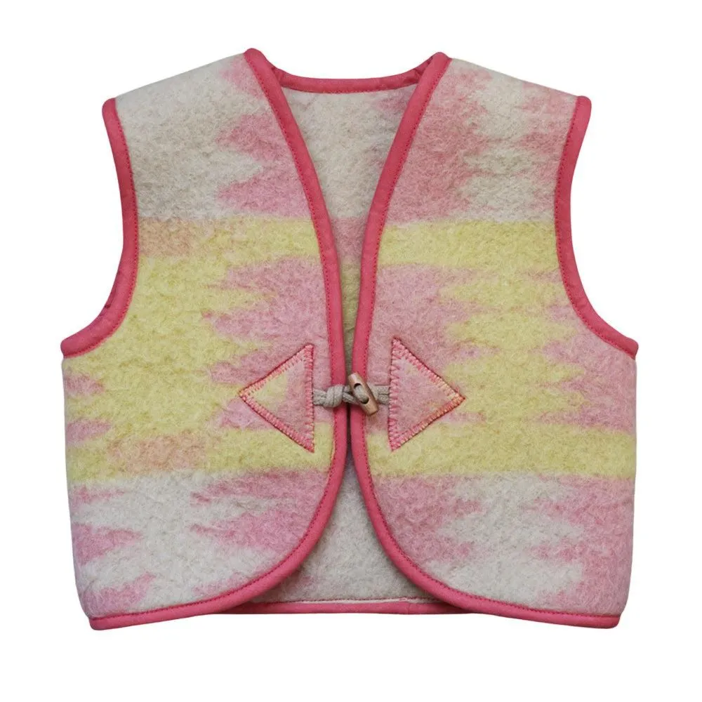 Pink Yellow Vintage Wool Vest