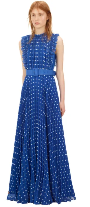 Polka Dot Chiffon Maxi Dress