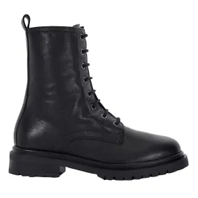 Prestonne Leather Biker Boots - Black