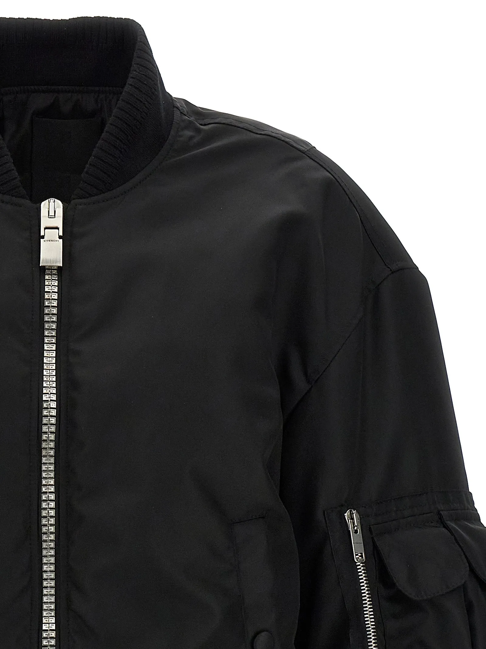 Pocket Detail Bomber Jacket Black