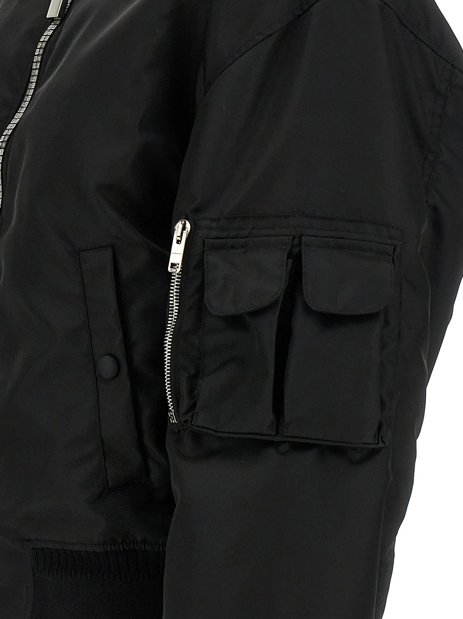 Pocket Detail Bomber Jacket Black