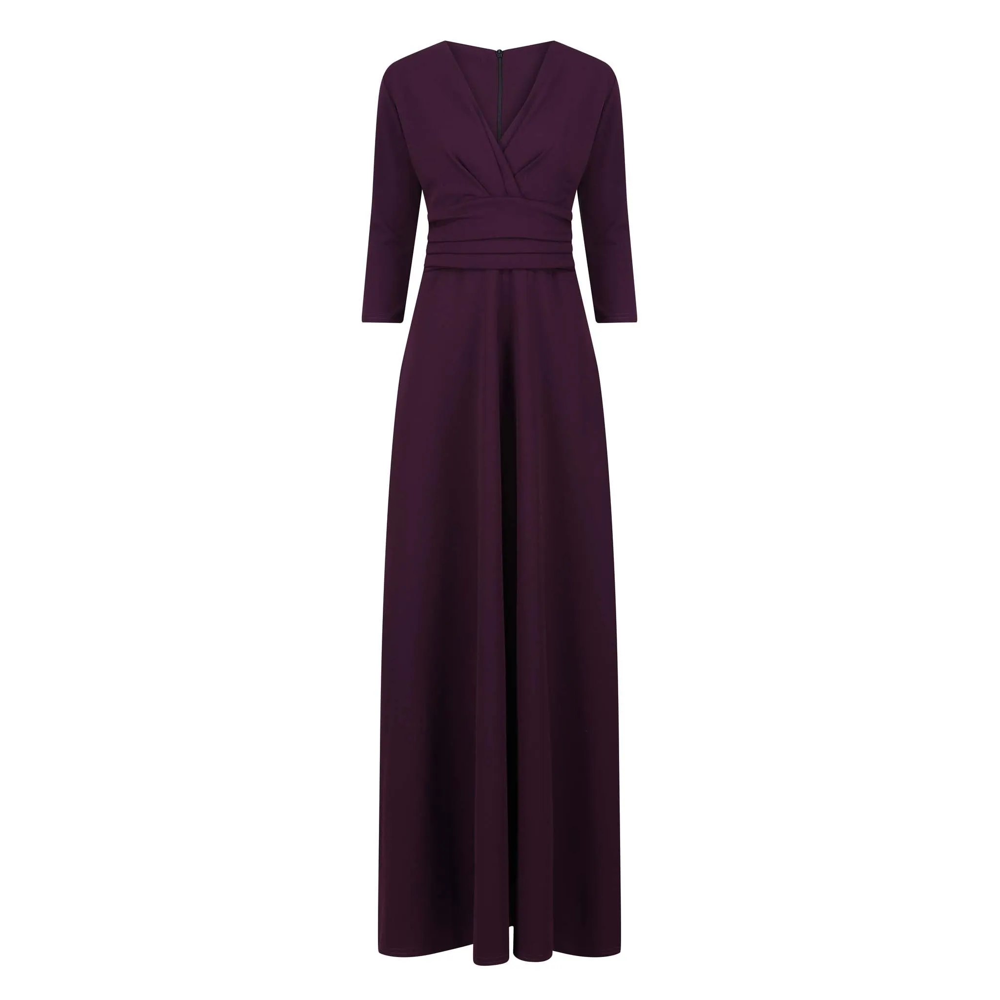 Purple V Neck Maxi Dress