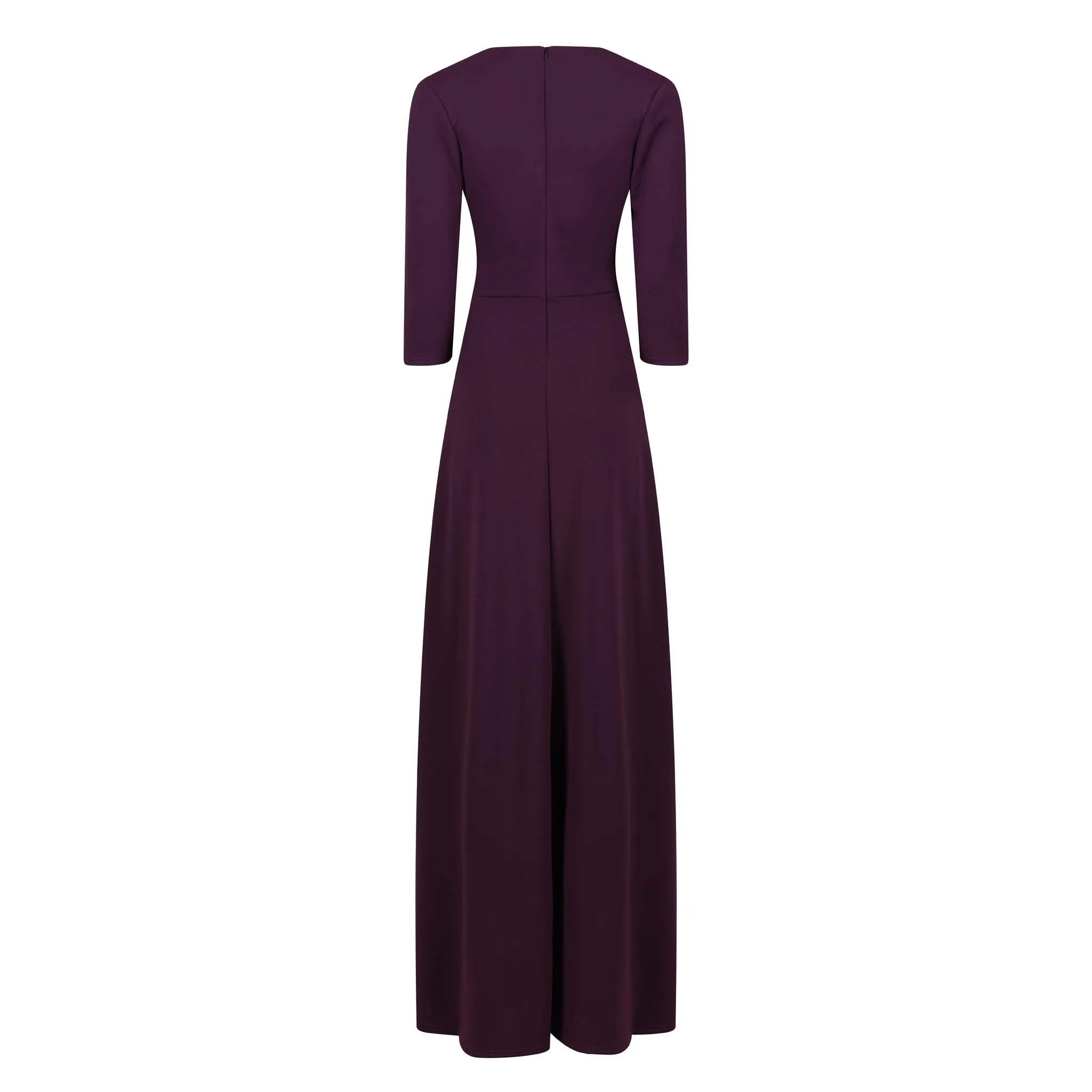 Purple V Neck Maxi Dress